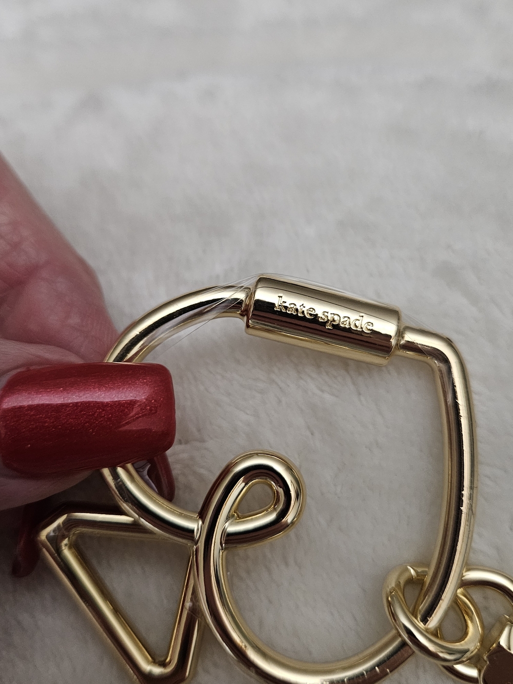 kate spade gold heart keychain with flower charm - Picture 5 of 6